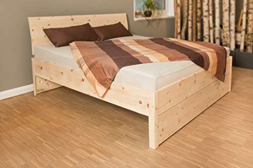 Boxspringbett Zirbe Ella geborgenschlafen | Zirbenholzbett | Massivholzbett Zirbenholz | Handmade in Germany | unbehandelt (140 x 200 cm)