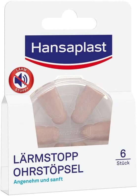 Hansaplast Lärmstopp Ohrstöpsel (6 Stück), sanfter Gehörschutz ideal zum Schlafen und Entspannen, Gehörschutzstöpsel reduzieren Geräusche um 33db