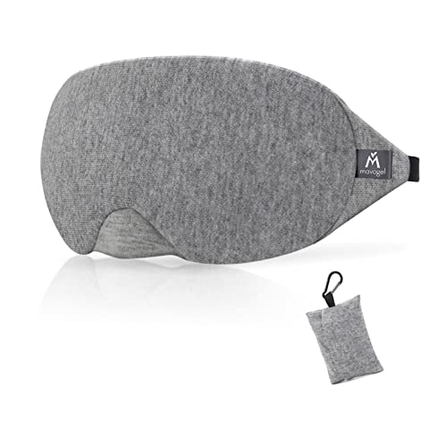 Mavogel Schlafmaske aus Baumwolle – aktualisiertes Design, lichtblockierende Augenmaske, weich und bequem, Schlafbrille für Herren und Frauen, für unterwegs, Schichtarbeit, inklusive Reisetasche