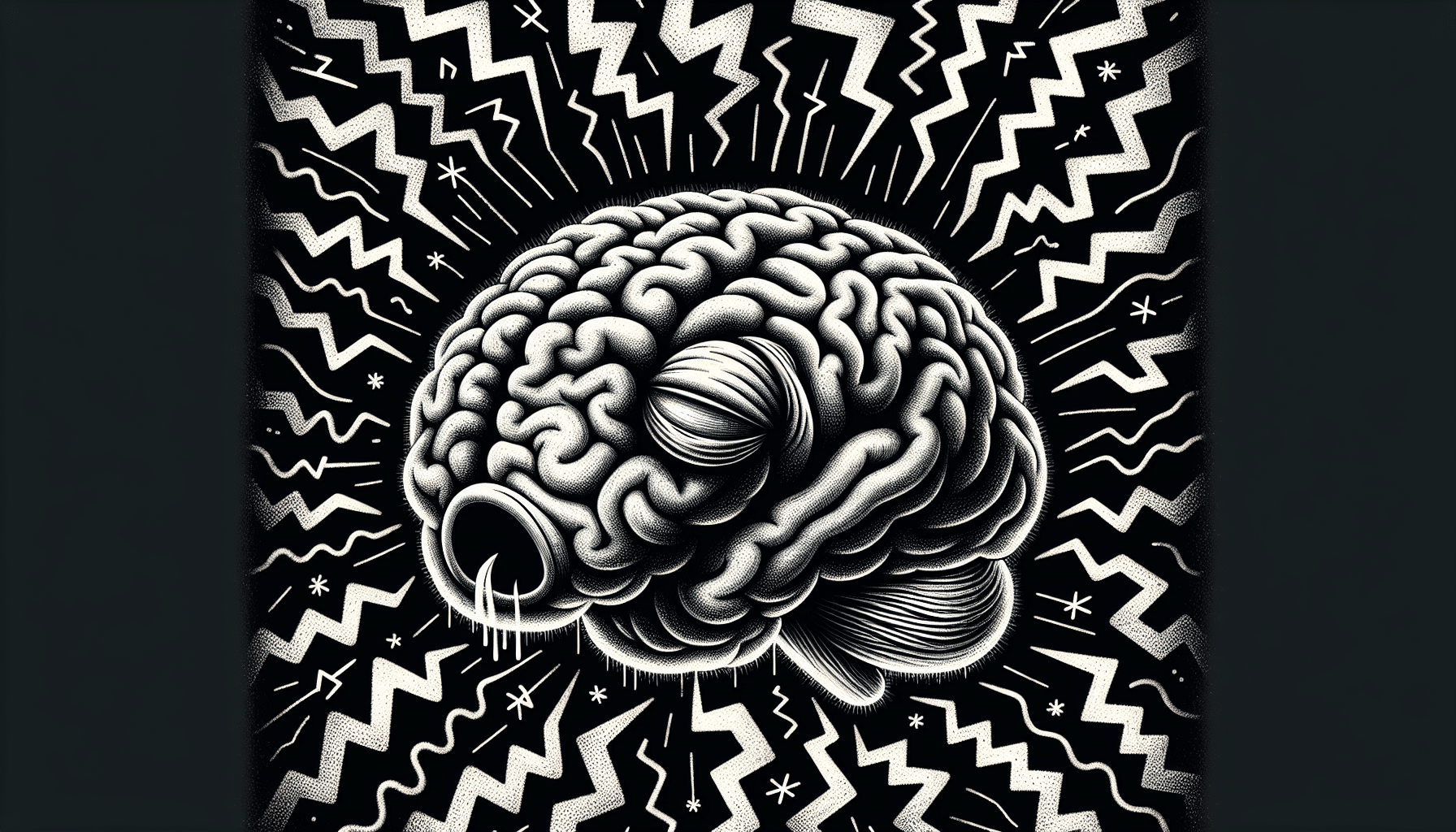 Eine Illustration eines schlafenden Gehirns mit einer gestörten Schlaf-Wach-Regulation.